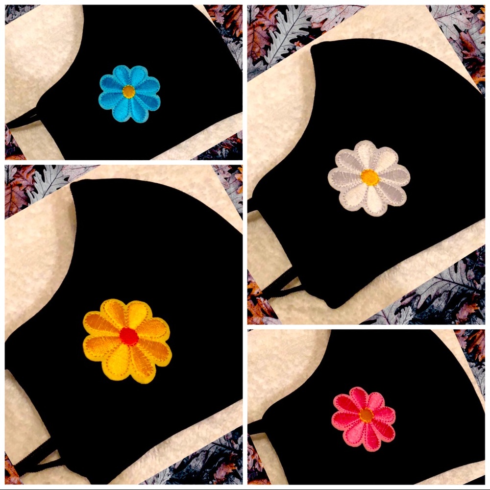Flower Embroidered Face Mask Double Layer